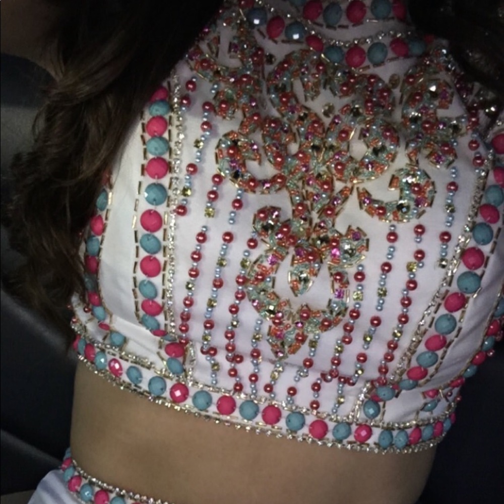 Two piece PROM dress beaded top. - Picture 2 of 5